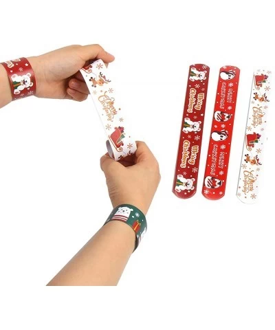 48PCS Christmas Slap Bracelets Xmas Snap Wristbands with Santa Claus Reindeer for Kids Party Favors Little Toys $16.04 Kids' ...