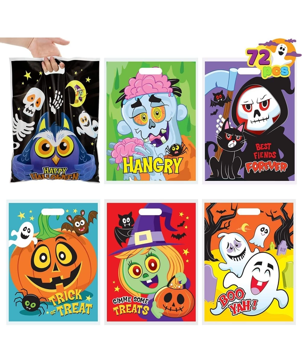 72 Pcs Large Halloween Treat Bags with Character Designs Halloween Goodie Bags for Halloween Party Trick or Treat Candy Bags ...