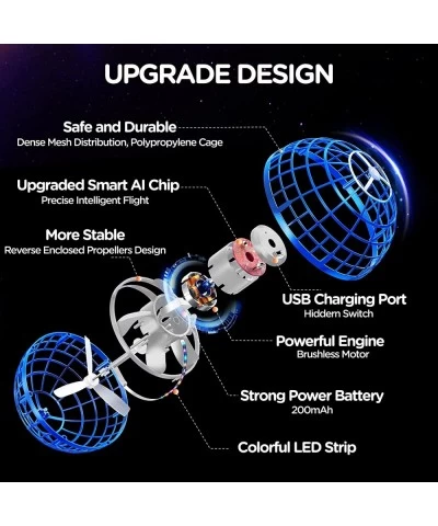 Flying Orb Ball Magic Hover Toys 2022 Cool Hand Controlled Mini Drone UFO for Kids Fly Christmas Toy Teen Boy Girl 678910+ Ne...