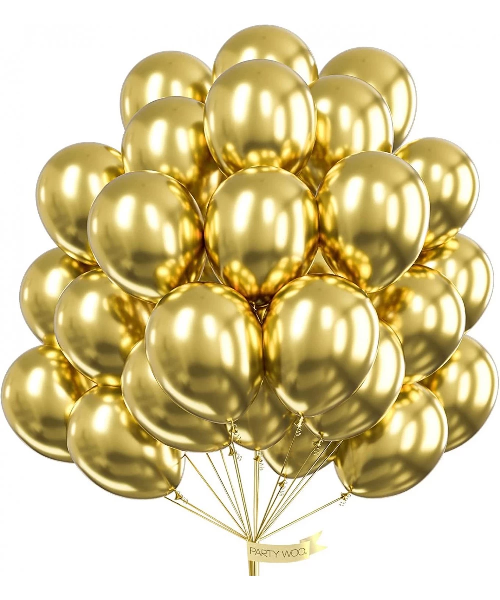 Gold Balloons 50 pcs 12 inch Metallic Balloons and 20m Ribbon Gold Metallic Balloons Latex Balloons Birthday Balloons Party B...