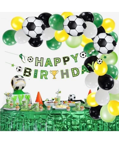 Soccer Party Decorations Soccer Plates and Cups Party Supplies Tableware Set Happy Birthday Soccer Banner Balloon Kit for Boy...