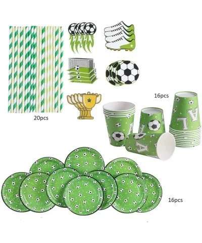 Soccer Party Decorations Soccer Plates and Cups Party Supplies Tableware Set Happy Birthday Soccer Banner Balloon Kit for Boy...