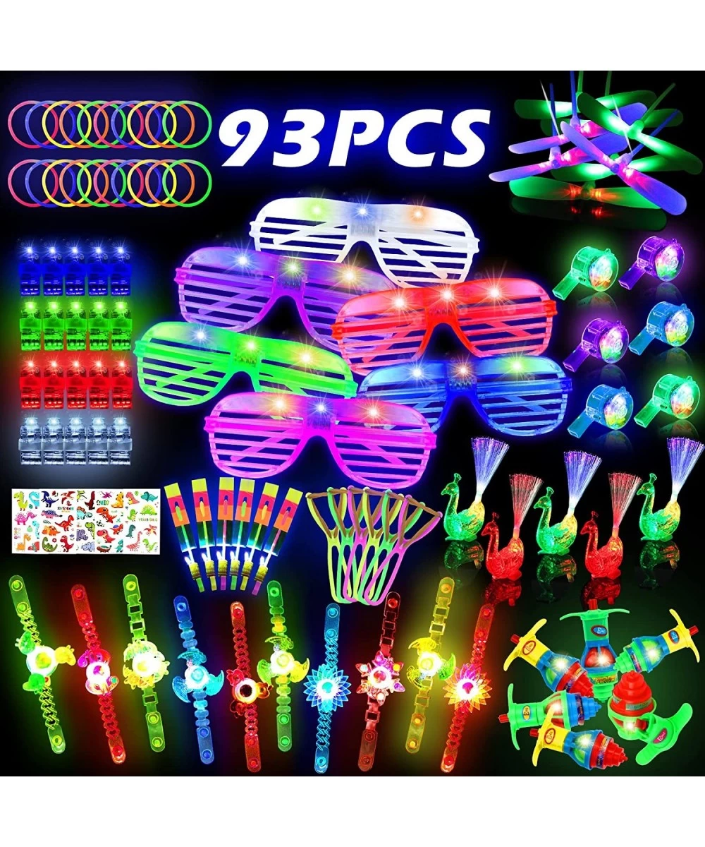 93 Pcs Glow in the Dark Party Supplies for Adults Birthday Party Favors for Kids Halloween Light Up Party Favors LED Light Up...