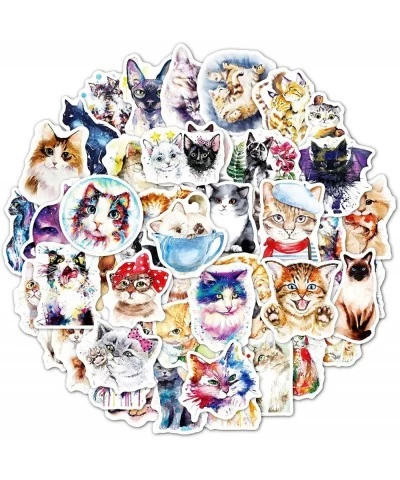 50pcs Cat Stickers for Laptop Waterproof Cat Stickers for Scrapbooking Kitten Vinyl Decals for Kids Teens Water Bottles Compu...