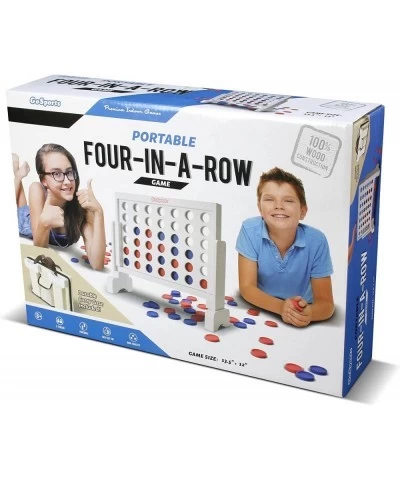 1 Foot Width Premium 4 in a Row Game Choose Between Classic White or Dark Stain – with Connect Coins Portable Case and Rules ...