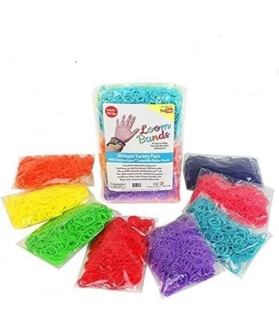 Loom Rubber Bands 4800 pc Refill Kit w 8 Unique Rainbow Colors (600 of Each) & 200 Clips - Works w All Rubber Band Jewelry Lo...