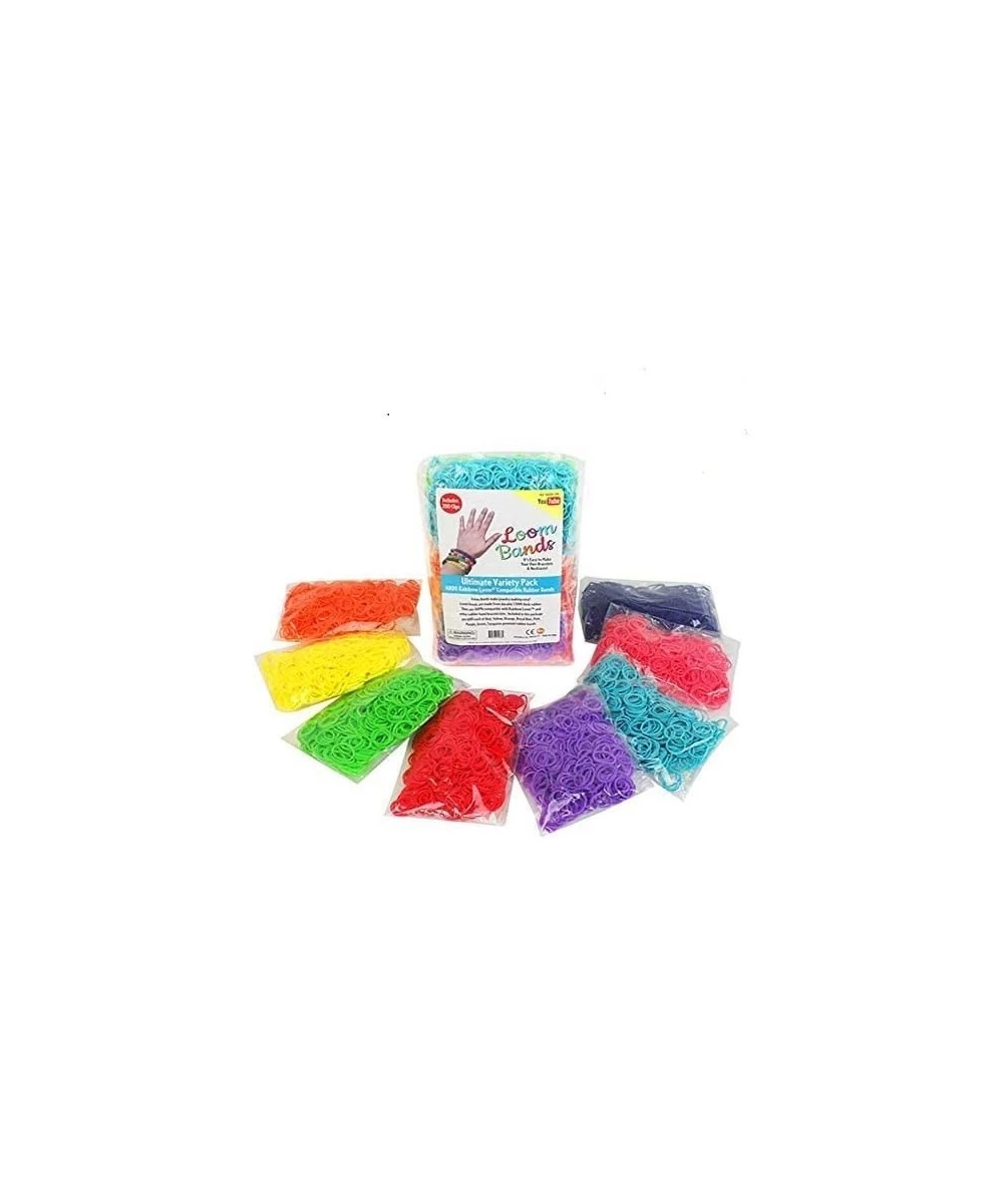 Loom Rubber Bands 4800 pc Refill Kit w 8 Unique Rainbow Colors (600 of Each) & 200 Clips - Works w All Rubber Band Jewelry Lo...