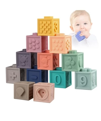 Baby Stacking Soft Building Blocks - Montessori Toys for Babies 0 9 6-12 Months - Development Sensory Infant Learning Toys - ...