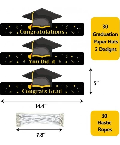 Graduation Paper Caps Crowns 30Pcs Congrats Grad Hats Headbands for Kids Party Favors $21.79 Kids' Party Hats