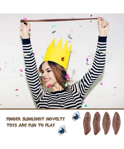 84 Pieces Rubber Slingshot Novelty Toys Finger Slingshot Fake Poo Toy Ornament Slingshot Gag Toys Funny Rubber Fingers Stretc...