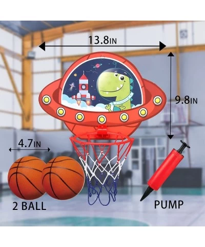 Kids Basketball Hoop 6 PCS Dinosaur Stickers 13.8 " x9.8 Indoor Mini Basketball Hoop Set Suitable for Office Classroom Room D...