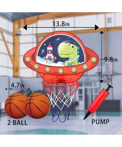 Kids Basketball Hoop 6 PCS Dinosaur Stickers 13.8 " x9.8 Indoor Mini Basketball Hoop Set Suitable for Office Classroom Room D...