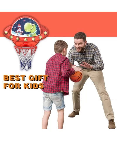 Kids Basketball Hoop 6 PCS Dinosaur Stickers 13.8 " x9.8 Indoor Mini Basketball Hoop Set Suitable for Office Classroom Room D...