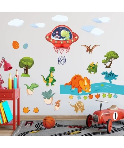 Kids Basketball Hoop 6 PCS Dinosaur Stickers 13.8 " x9.8 Indoor Mini Basketball Hoop Set Suitable for Office Classroom Room D...