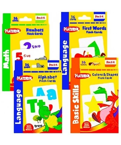 Flash Cards - 4 Sets of Flash Cards (Alphabet Numbers Colors and Shapes First Words) - Packaging May Vary $14.75 Educational ...