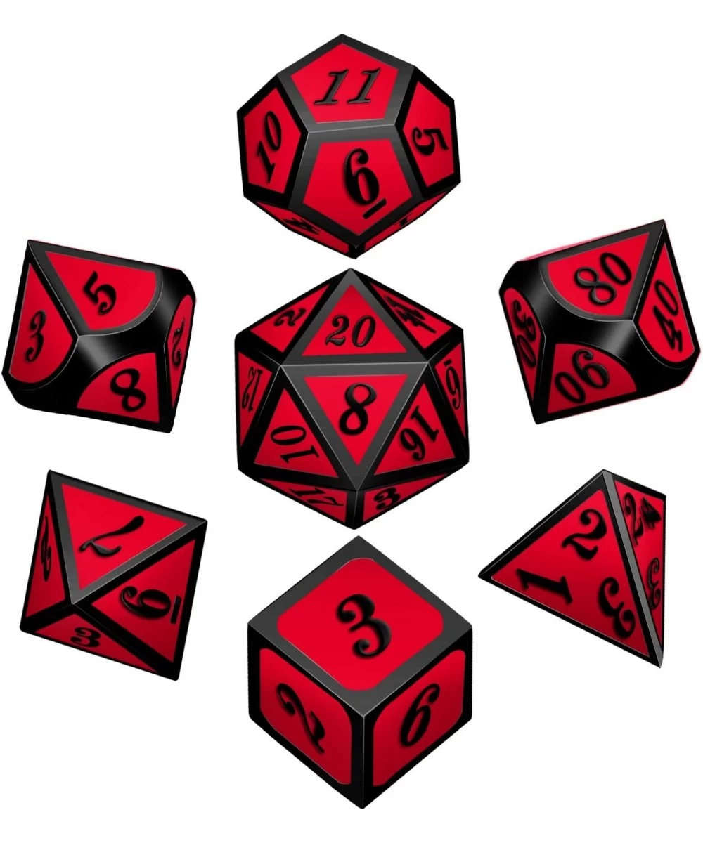 Polyhedral Metal Dices Set Zinc Alloy with Enamel Solid Metal Compatible with DND Game Tabletop RPG Dungeons and Dragons Math...