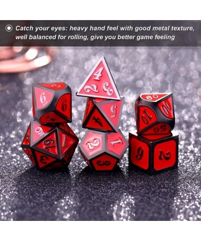 Polyhedral Metal Dices Set Zinc Alloy with Enamel Solid Metal Compatible with DND Game Tabletop RPG Dungeons and Dragons Math...