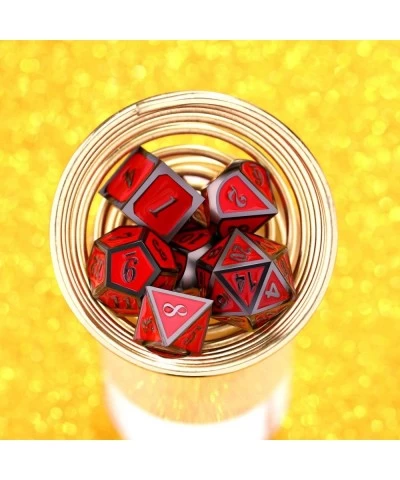 Polyhedral Metal Dices Set Zinc Alloy with Enamel Solid Metal Compatible with DND Game Tabletop RPG Dungeons and Dragons Math...