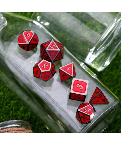 Polyhedral Metal Dices Set Zinc Alloy with Enamel Solid Metal Compatible with DND Game Tabletop RPG Dungeons and Dragons Math...