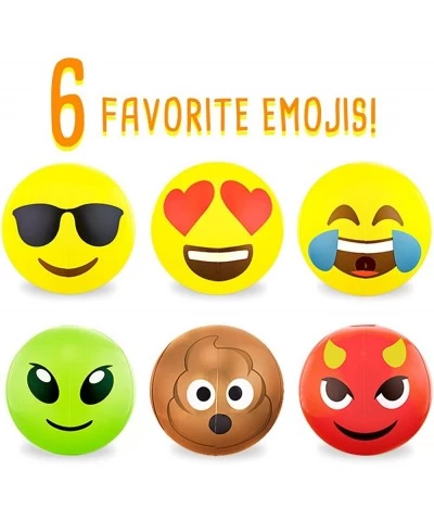 Beach Ball Set with Emoji Faces: Unique Pool & Birthday Party Gifts or Favors for Kids & Teens: 6 Funny Emojies - Choose Your...