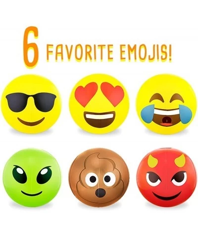 Beach Ball Set with Emoji Faces: Unique Pool & Birthday Party Gifts or Favors for Kids & Teens: 6 Funny Emojies - Choose Your...