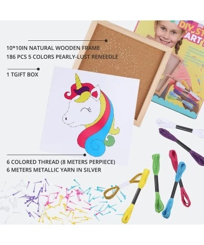 DIY String Art Kit Unicorn String Art Craft Kit for Adults Beginner Girls Ages 9-12 Arts & Crafts Supplies 10x10in Frame Patt...