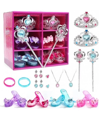 Princess Dress Up Shoes and Jewelry Toys Pretend Play Fashion Princess Accessories of Crowns Necklaces Bracelets Rings Beauty...