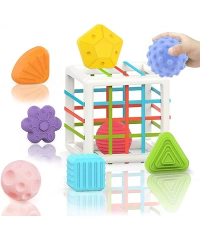 Baby Shape Sorting Toys Set Toys for 1-2 Year Old Boys and Girls 8 PCS Sensory Toys with Activity Cube Set Montessori Toys fo...