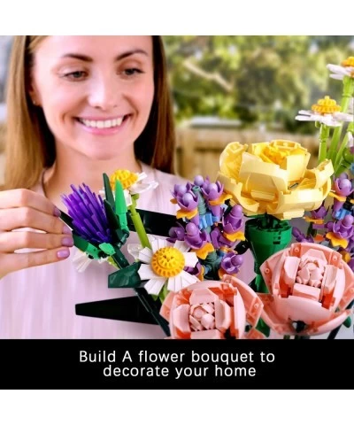 Flower Bouquet Building Set Pink Rose Flowers Toy Gift for Adults Girls and Kids New 2022 (825 Pieces) $70.92 Toy Building Sets