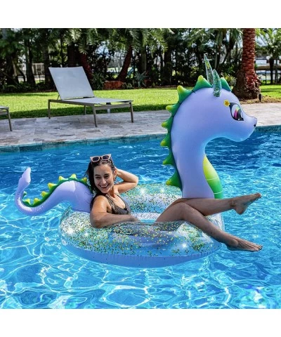 Jumbo 48" Dragon Pool Tube Stylish Ultra Durable Easy-Inflate PVC Pool Tube Great for Pool Beach Lake River Perfect for Kids ...