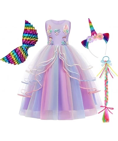 Unicorn Costume for Girls Princess Dresses Dress up Birthday Party Cosplay Christmas Halloween Dresses Set 3-12 Years $27.68 ...