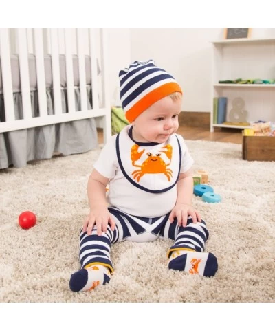 Izzy and Owie Beach Crab Striped Baby Hat Navy Blue 0-24 Months $26.39 Kids' Party Hats