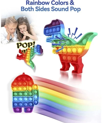 Toy Two Sides Pop Sound Bubble Fidget Toy Autism Special Need Stress Relief Squeeze Tool Rainbow $17.76 Gags & Practical Joke...