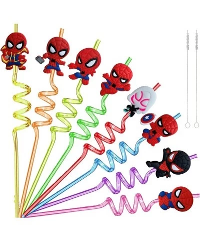 24 Pack Party Straws Kids Birthday Gift Supplies Drink Straws Cartoon Pattern with 2 Cleaning Sticks $33.75 Kids' Party Favor...