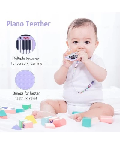 Unique Silicone Baby Piano Teething Toy- Black and White High Contrast Visual Stimulation Chew Hanging Teether Toy for Crib G...