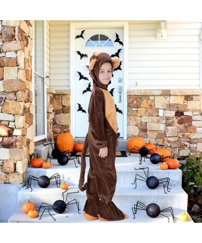 Monkey Costume for Kids Monkey Onesie Costume for Kids Girls & Boys Halloween Cosplay Velvet Hooded Animals Pajamas (8-10T) B...