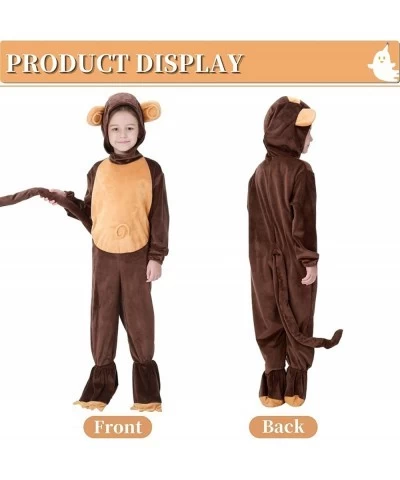 Monkey Costume for Kids Monkey Onesie Costume for Kids Girls & Boys Halloween Cosplay Velvet Hooded Animals Pajamas (8-10T) B...