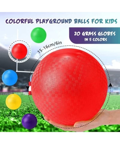 20 Pcs Playground Balls 6 Inches Dodgeball Kick Balls for Kids Adults Colorful Inflatable Balls Handballs Soccer Basketball H...