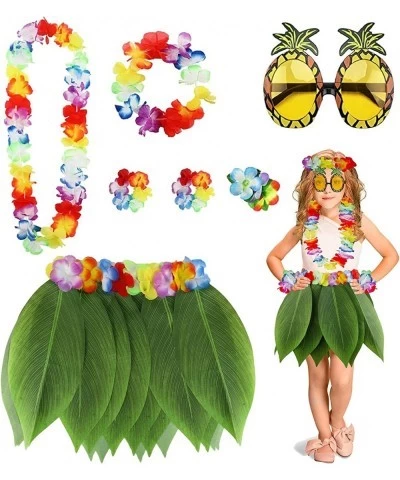 7 Pack Hawaiian Flower Leaf Hula Skirt Costume Accessory Kit for Hawaii Luau Party $23.56 Kids' Dress-Up Accessories