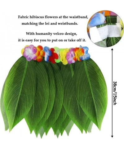 7 Pack Hawaiian Flower Leaf Hula Skirt Costume Accessory Kit for Hawaii Luau Party $23.56 Kids' Dress-Up Accessories