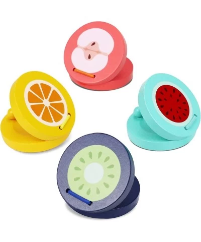 Kids Wooden Fruit Series Castanets Instruments Toys 4PCS Baby Montessori Musical Instruments Toys for Toddlers 1-3 Gift for P...