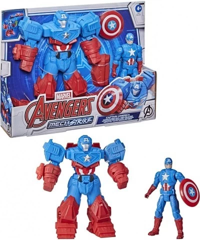 Marvel Mech Strike 8-inch Super Hero Action Figure Toy Ultimate Mech Suit Captain America for Kids Ages 4 and Up $49.51 Actio...