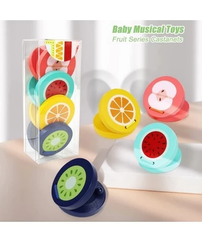 Kids Wooden Fruit Series Castanets Instruments Toys 4PCS Baby Montessori Musical Instruments Toys for Toddlers 1-3 Gift for P...