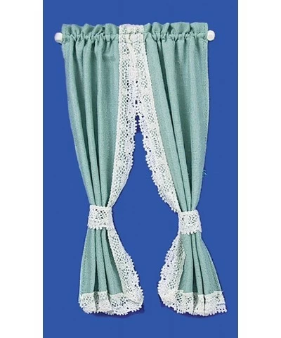 Melody Jane Dollhouse Green Curtains Drapes on Rail Miniature 1:12 Scale Window Accessory $32.89 Dollhouse Accessories