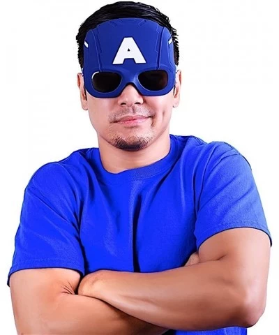 Costume Sunglasses Large Captain America Party Favors UV400 Blue/White $18.29 Kids' Dress-Up Accessories