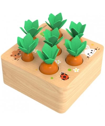 Educational Wooden Toys for Toddlers Carrots Harvest Shape Size Sorting Game Developmental Montessori Toys for Boys and Girls...