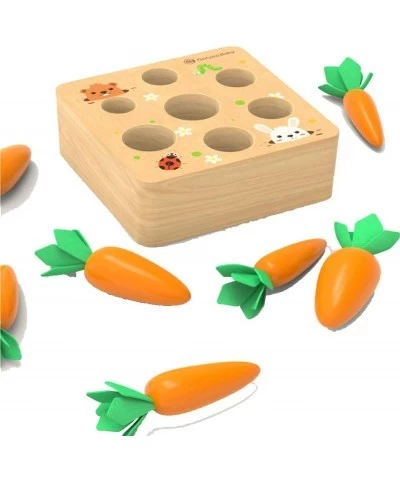 Educational Wooden Toys for Toddlers Carrots Harvest Shape Size Sorting Game Developmental Montessori Toys for Boys and Girls...