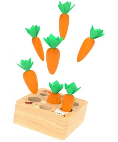 Educational Wooden Toys for Toddlers Carrots Harvest Shape Size Sorting Game Developmental Montessori Toys for Boys and Girls...