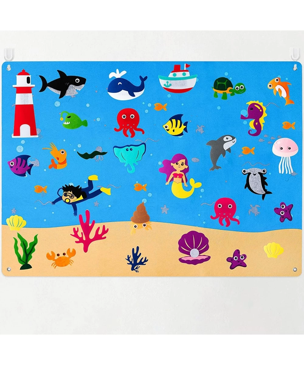 45Pcs Under The Sea Teaching Felt Board Story Set 3.5 Ft Ocean Creatures Aquarium Storytelling Flannel Interactive Play Kit w...