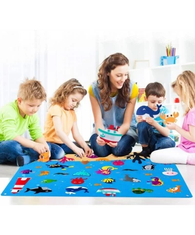 45Pcs Under The Sea Teaching Felt Board Story Set 3.5 Ft Ocean Creatures Aquarium Storytelling Flannel Interactive Play Kit w...